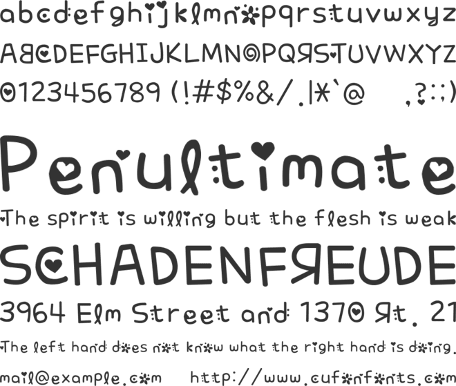 Flower Of Love font preview