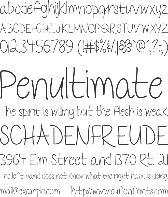 Delicate Little Flower font preview