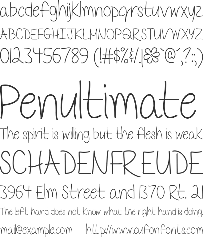 Delicate Little Flower font preview