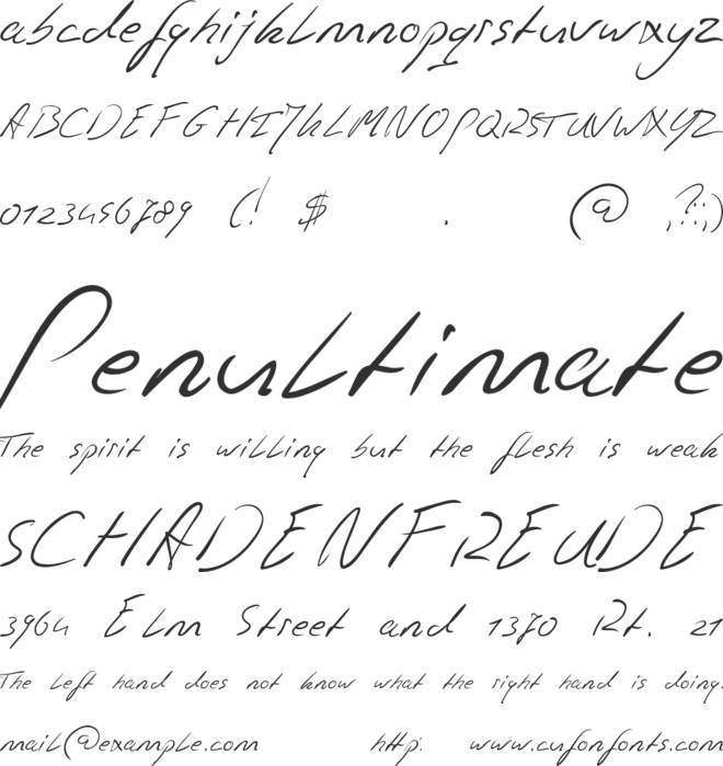 Jaspers Handwriting font preview