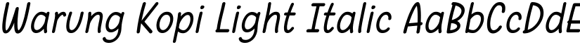 Warung Kopi Light Italic font