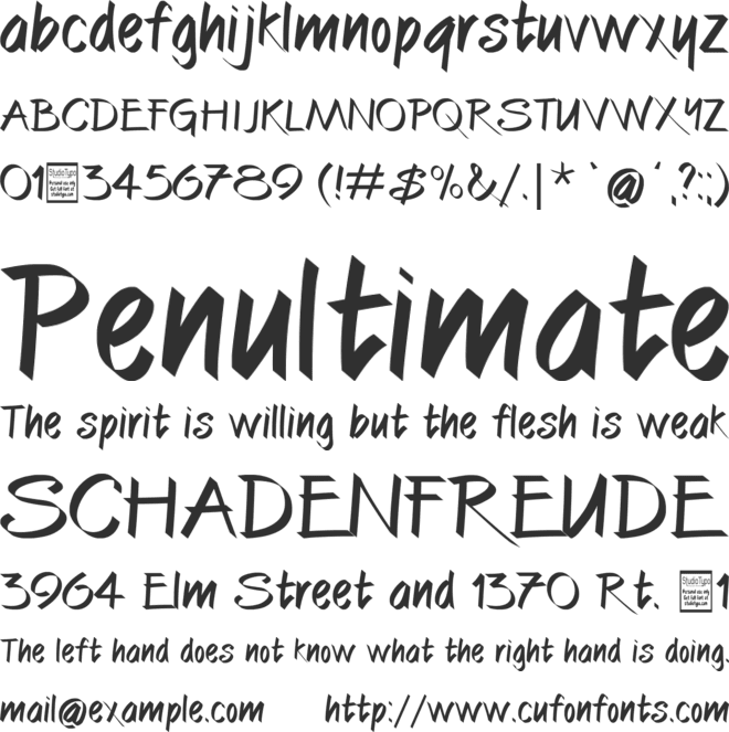 CalliBrush font preview