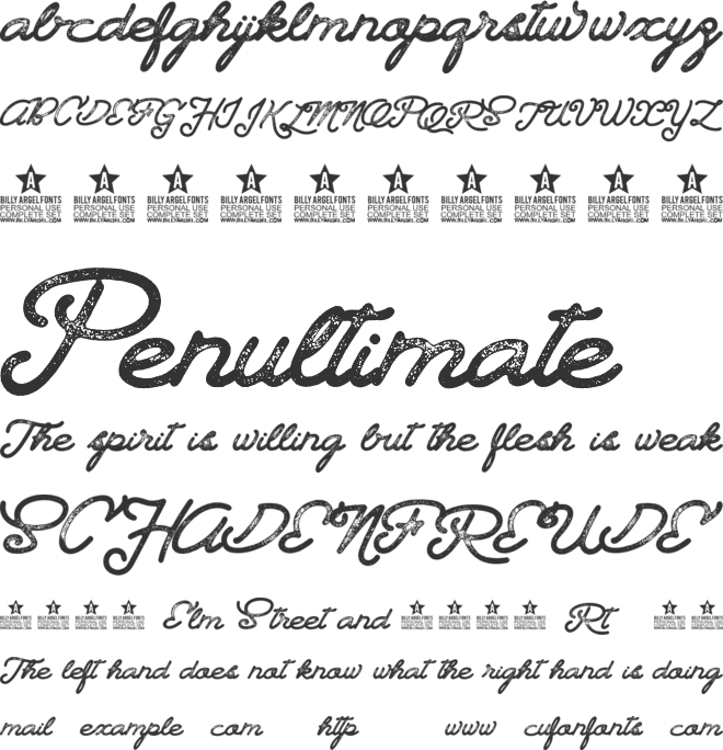 Landscape Land PERSONAL USE font preview