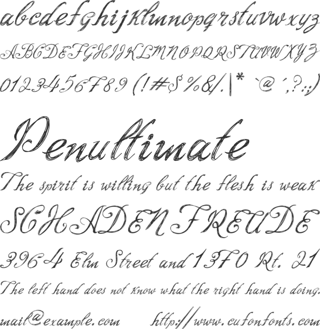 Script Writing font preview