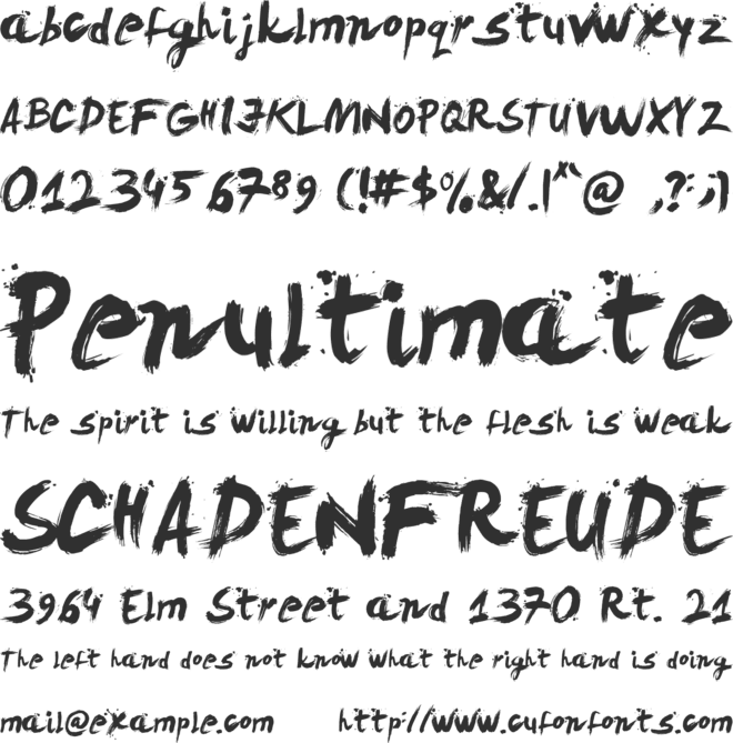 Brush font preview