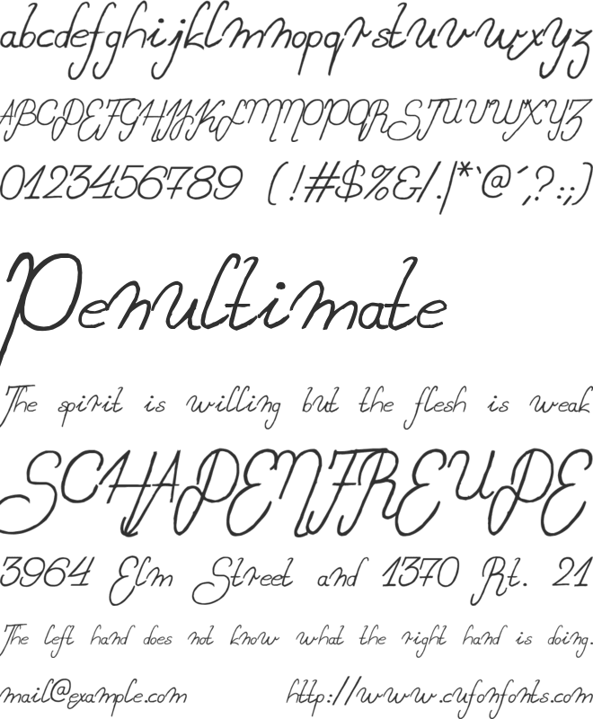 Sweet Lady font preview