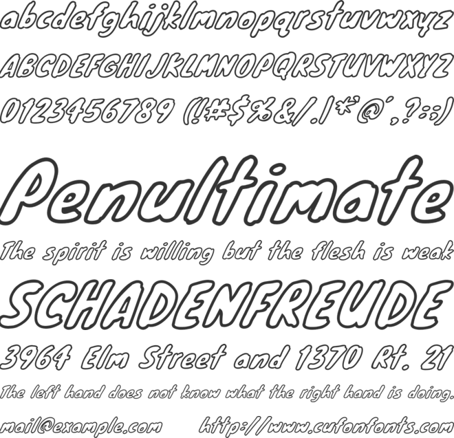 Knewave Outline font preview