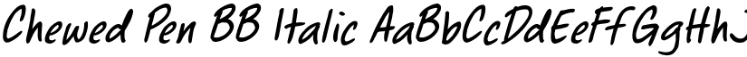 Chewed Pen BB Italic font