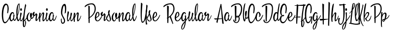 California Sun Personal Use Regular font
