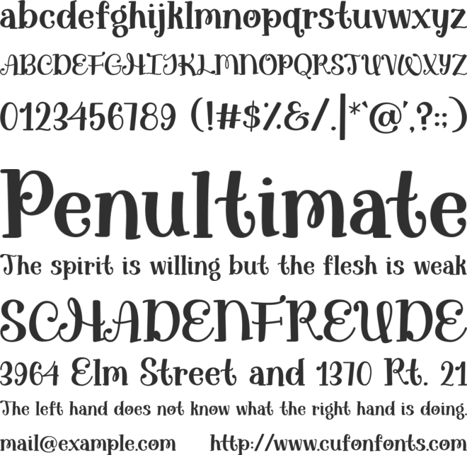 Aerwyna font preview