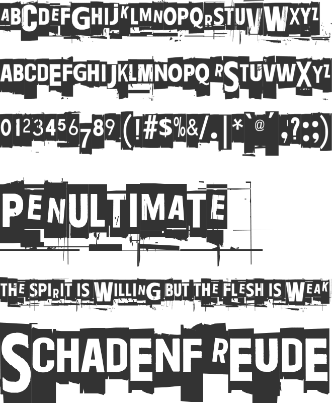 Ransom Blanco Zero font preview