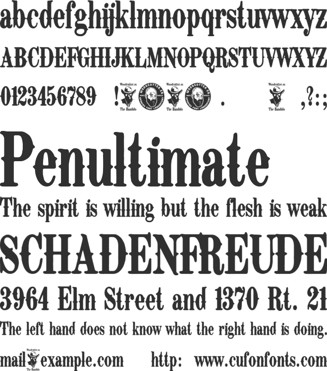 The Bandido font preview