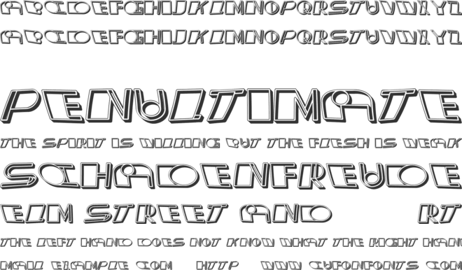 Distorted font preview