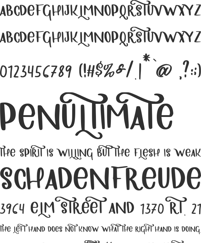 WONCA CHOCOLATE font preview