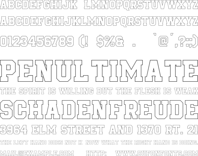 Be True To Your School II font preview