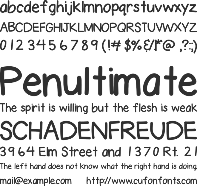 LesliesHand font preview