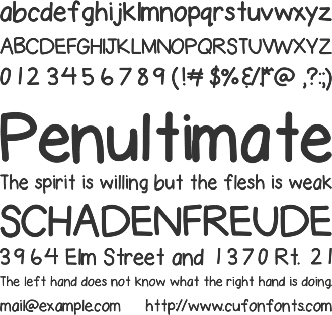 LesliesHand font preview