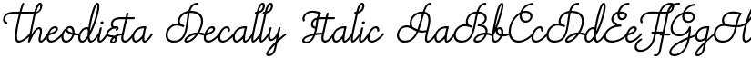 Theodista Decally Italic font