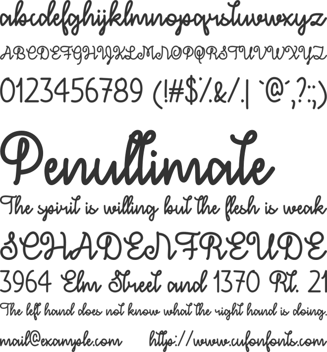 December Sky Font font preview