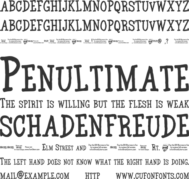 BE Marker font preview