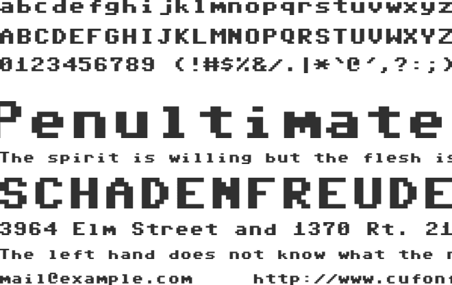 Adore 64 font preview