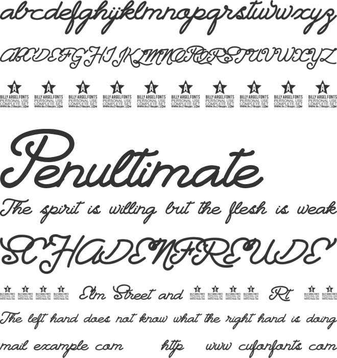 Landscape PERSONAL USE font preview