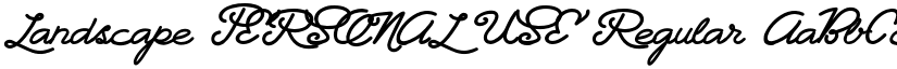Landscape PERSONAL USE Regular font