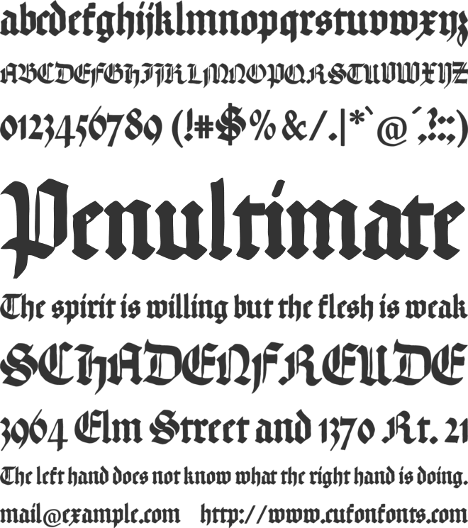 Hand Textur font preview