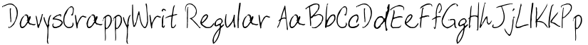 DavysCrappyWrit Regular font