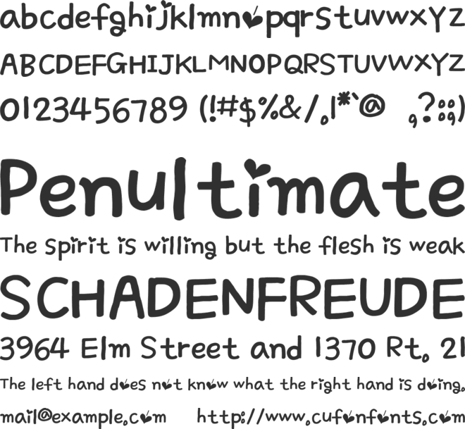 Simple Love font preview