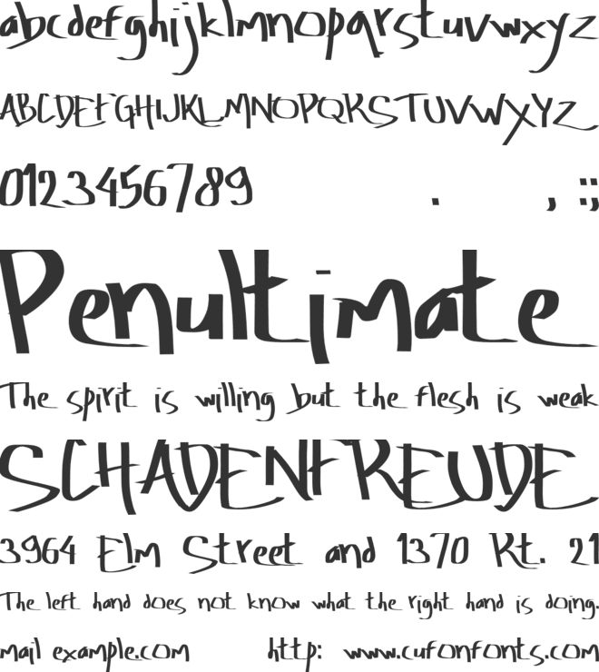 Amburegul font preview