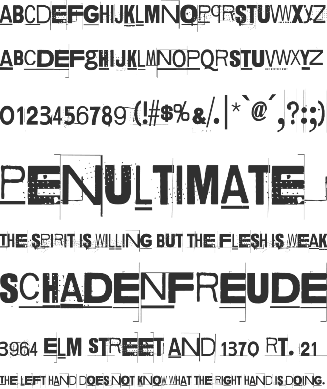Overconsumption font preview