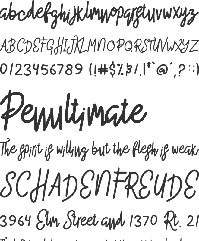 Meiloly font preview