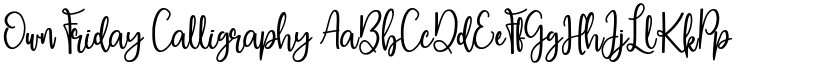Own Friday Calligraphy font
