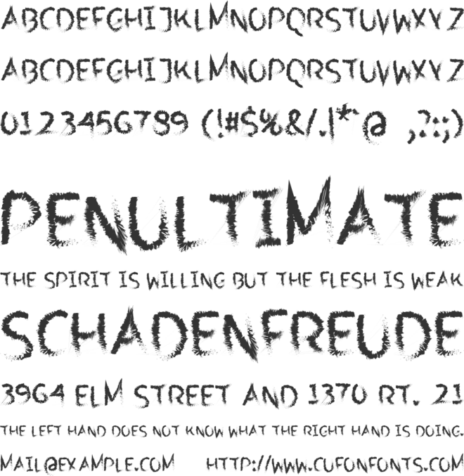 Scarriess font preview