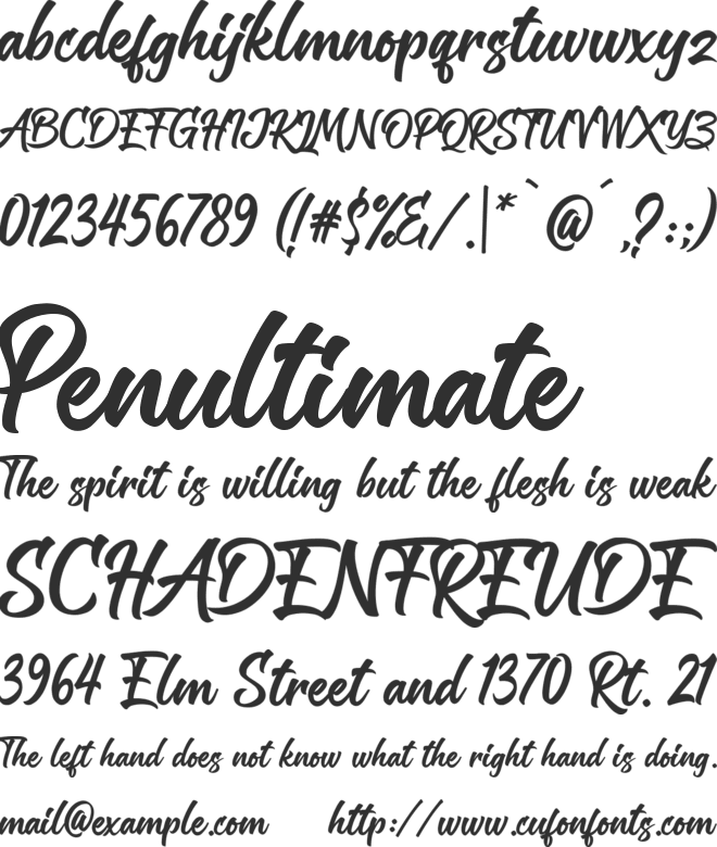 Zafrilus font preview