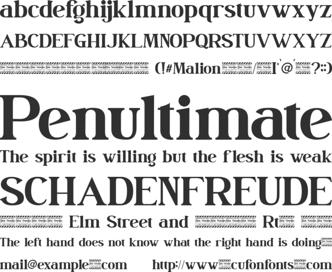 Malion Personal Use font preview