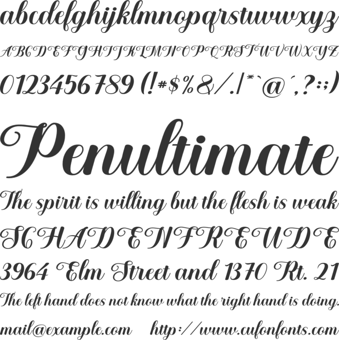 Claudia Laura font preview