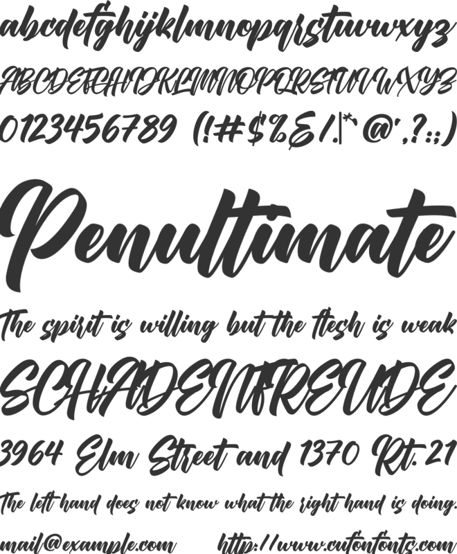 Billbreak font preview