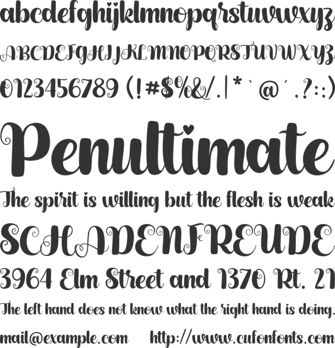 Letticia font preview