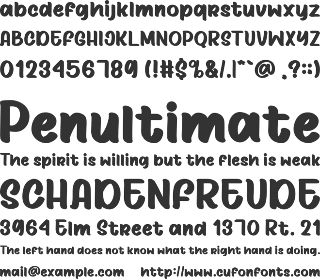 Bullseye font preview