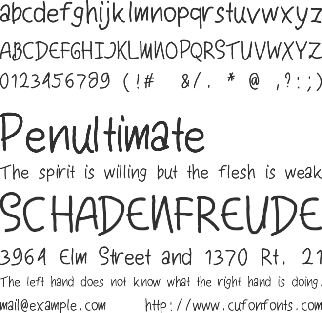 Kids Daddy font preview