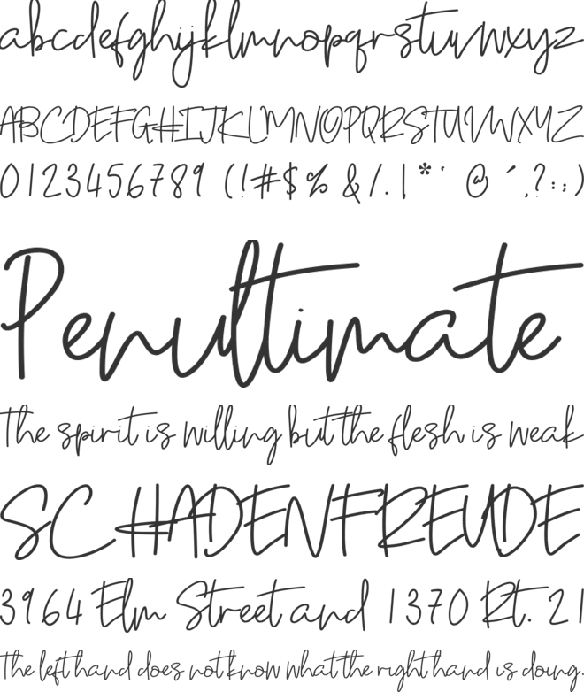 Anggeliana font preview