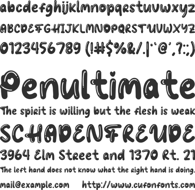 Gingies Bubble font preview