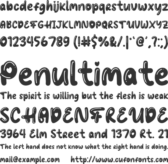 Gingies Bubble font preview