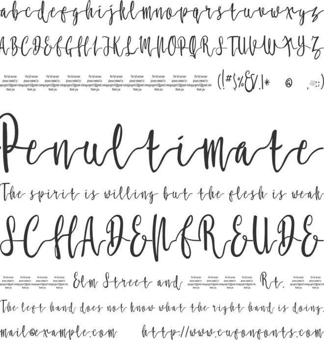 Molluca font preview