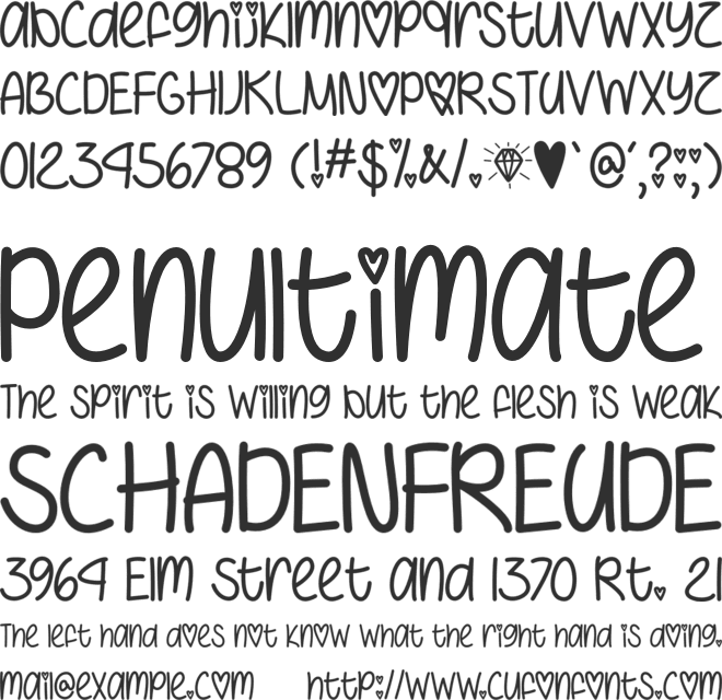 I Heart You Always font preview
