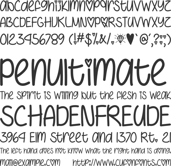 I Heart You Always font preview