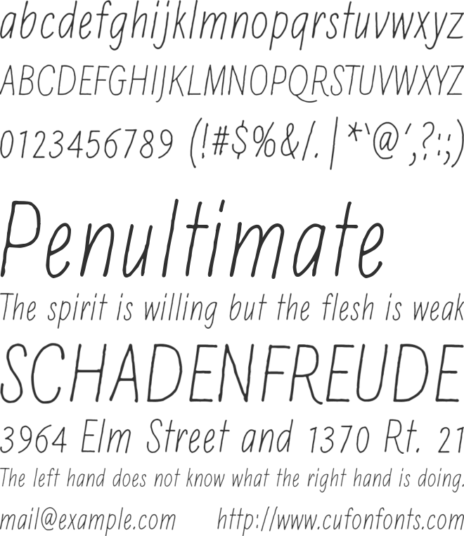 Hidden meanings font preview