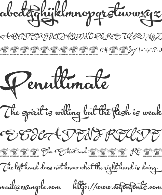 Acryle Script Personal Use font preview